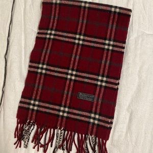 Authentic Burberry’s Red Check Lambswool Scarf
